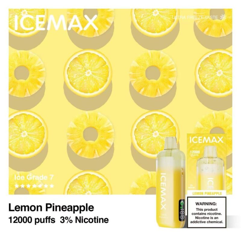 Icemax Ultra Freeze 12000 puff disposable vape | Ice-Blast Cooling | LCD Display | 100% Authentic | Full Flavor Lineup 21 Experience the Icemax 12K Vape with 3% nic for smoother hits, rich flavor, and 12000 puffs of pure satisfaction in a sleek rechargeable