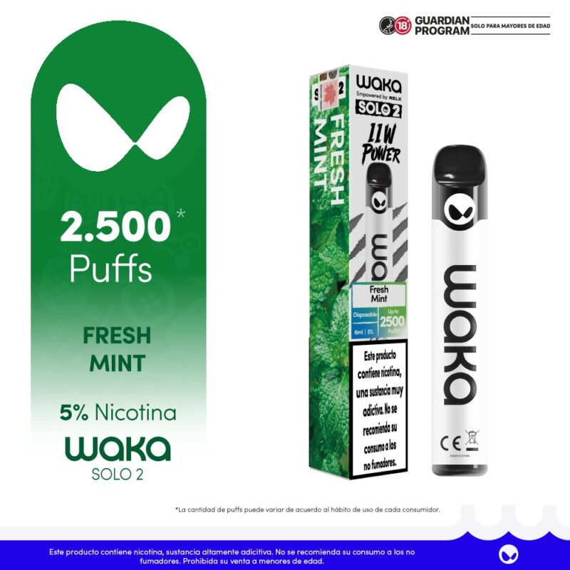 WAKA Solo2 | 11W Powered Up to 4000 Puffs Strong Hit Disposable Vape
