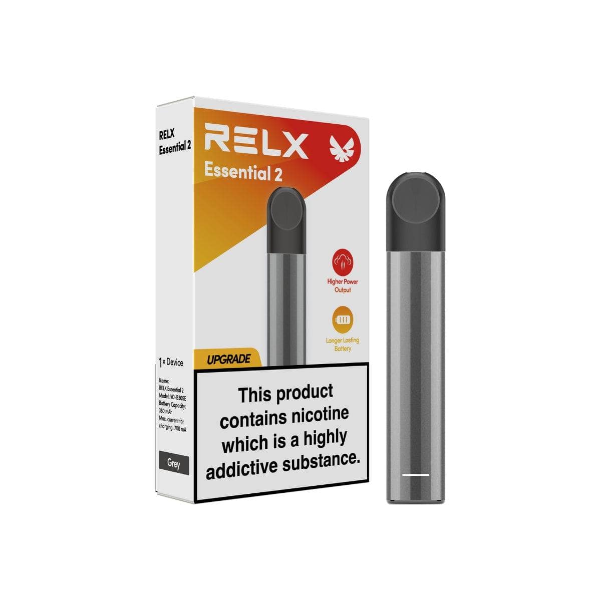 RELX Essential 2 | 10W Power + USB-C Fast Charge Smooth Pod Vape Device 1 RELX Essential 2