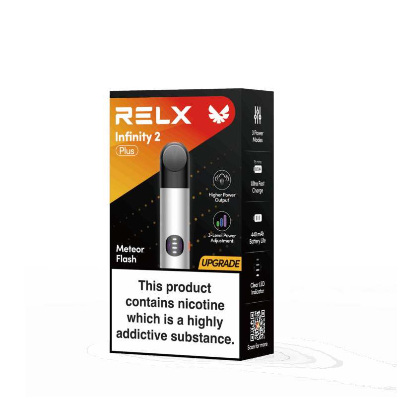 RELX Infinity 2 Plus | 3 power levels (6.5W/8W/10W) 440mAh Type-C rechargeable pod vape device 5 RELX Infinity 2 Plus Device