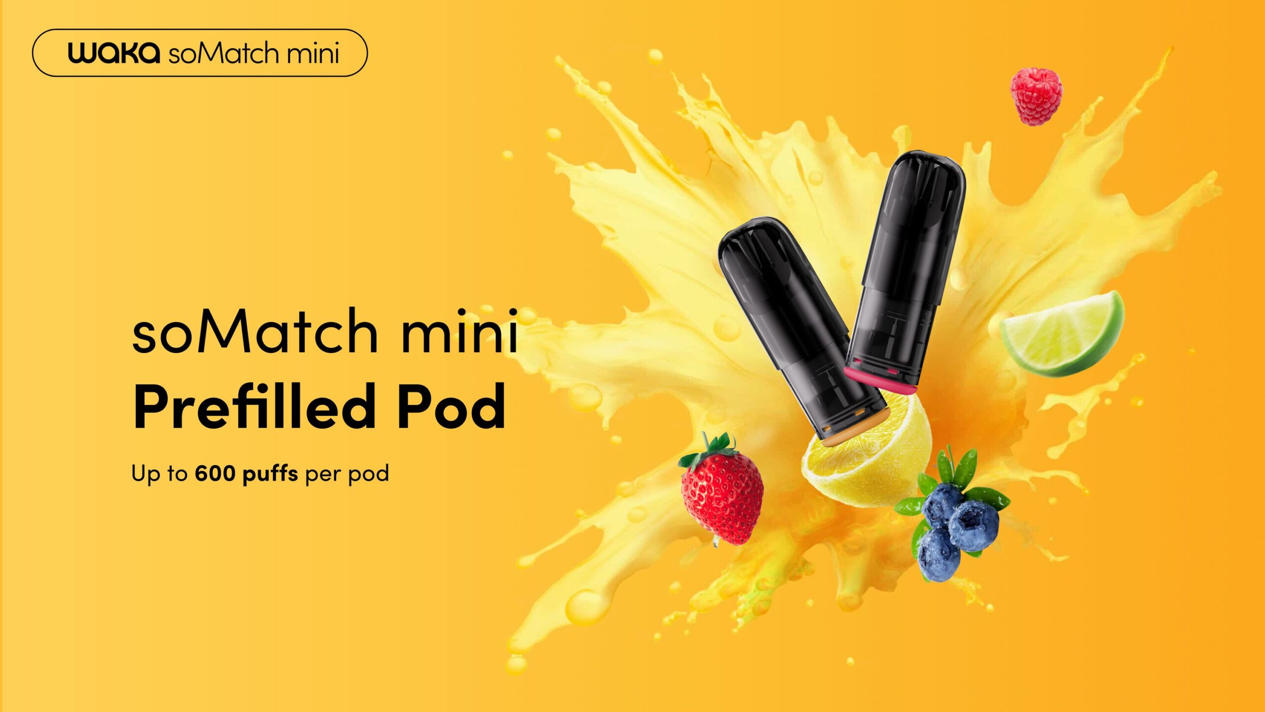 WAKA soMatch Mini Pod | Leak-Resistant Magnetic Pod with Smooth Flavor