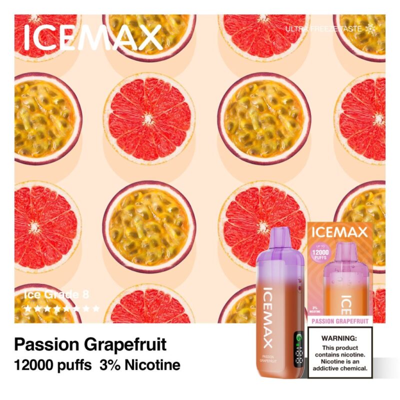 Icemax Ultra Freeze 12000 puff disposable vape | Ice-Blast Cooling | LCD Display | 100% Authentic | Full Flavor Lineup 25 Icemax Ultra Freeze Taste 12000口超冰爽液晶显示屏一次性电子烟-多口味可选 ; 尼古丁含量:3% ; 抽吸口数:可达12000口 烟油含量:10ml ; 电池容量:650mAh.