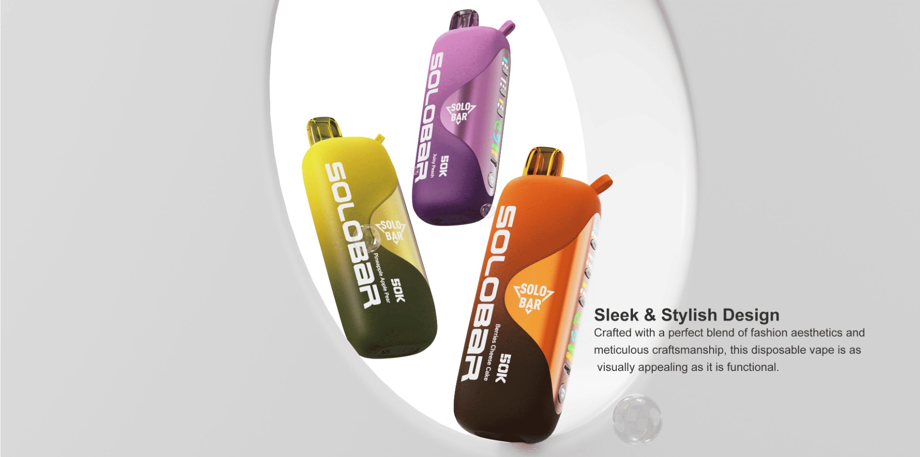 SOLO BAR 50000 口 可调凉度、击喉感、甜度 一次性电子烟 2