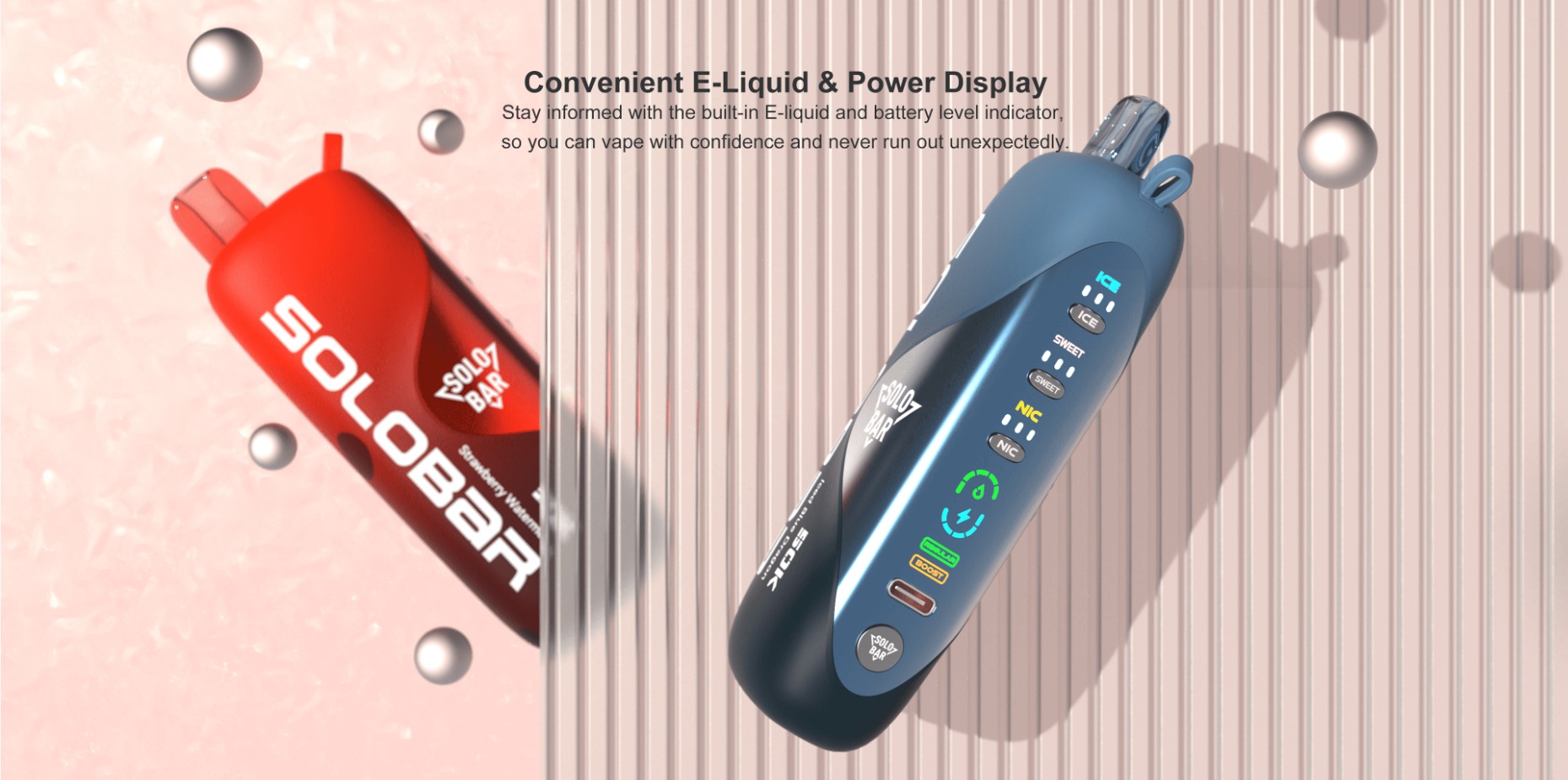 SOLO BAR 50000 口 可调凉度、击喉感、甜度 一次性电子烟 4