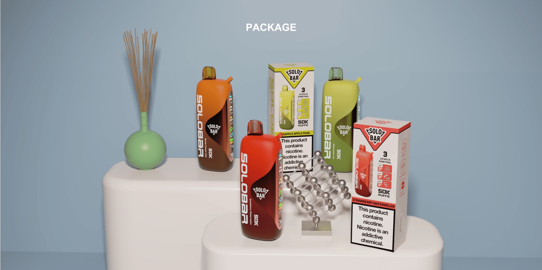 SOLO BAR 50000 口 可调凉度、击喉感、甜度 一次性电子烟 6