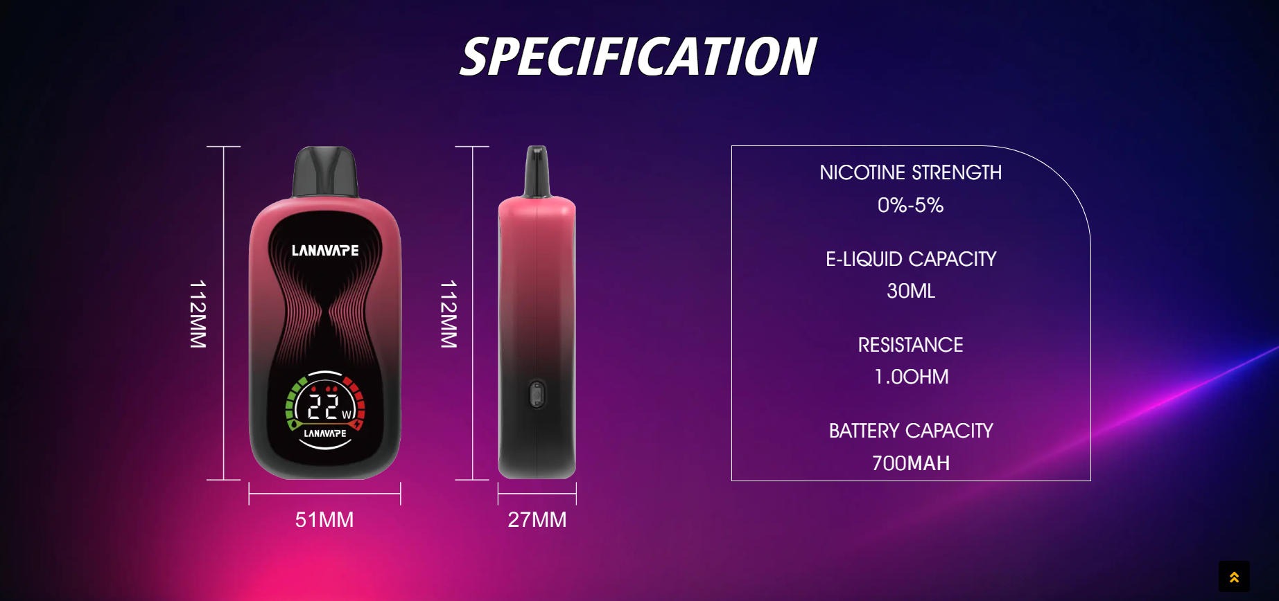 LANAVAPE SPARK 30000 口 50毫克 高浓度版本 一次性电子烟 14