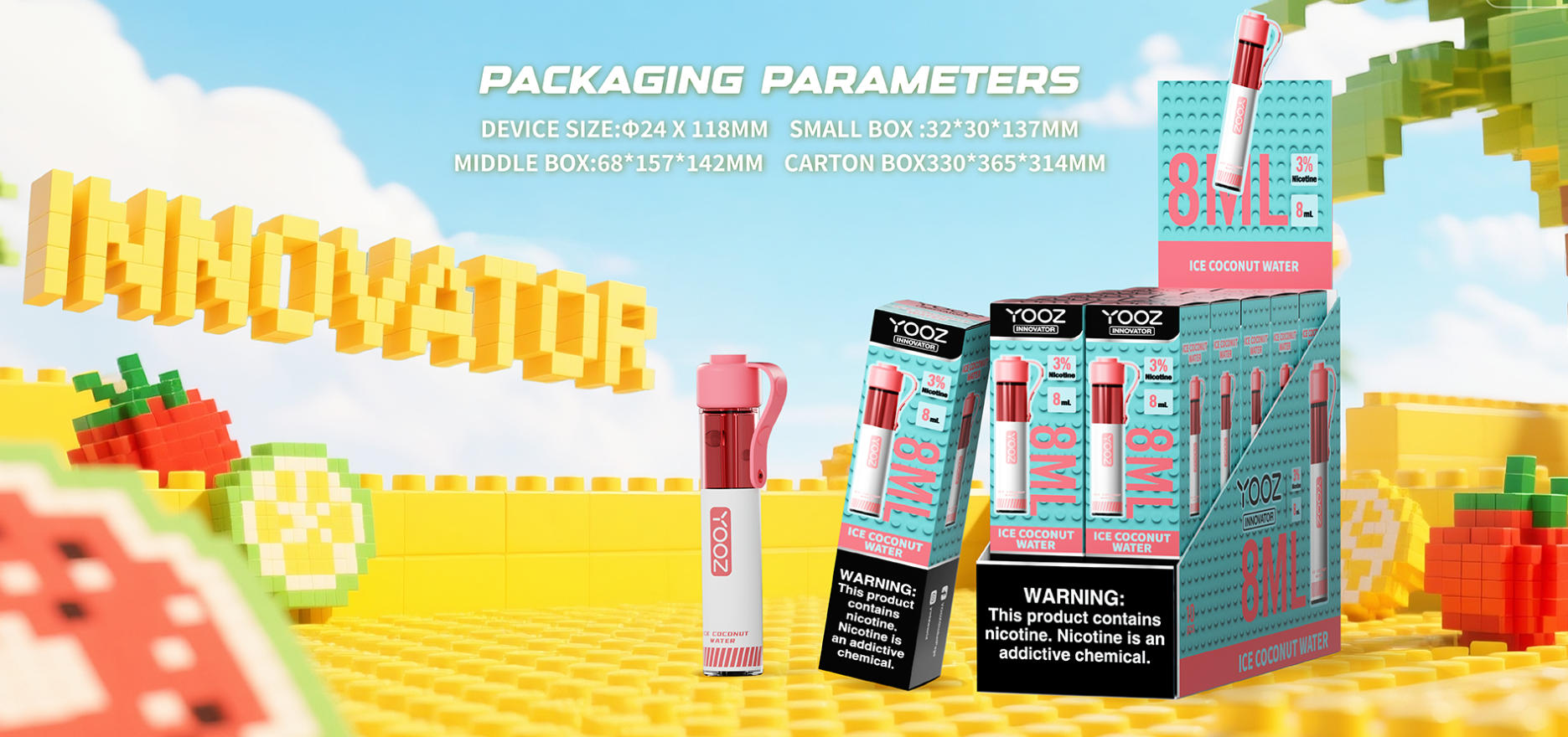 柚子积木YOOZ INNOVATOR 8 毫升 4000 口 一次性电子烟 11