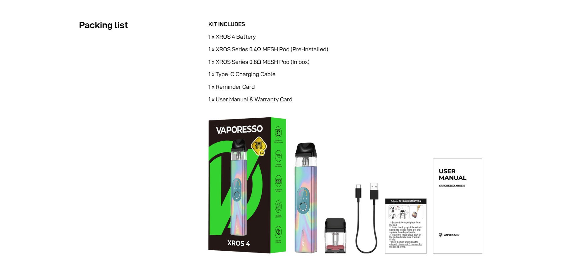 VAPORESSO XROS 4 открытая электронная сигарета 12