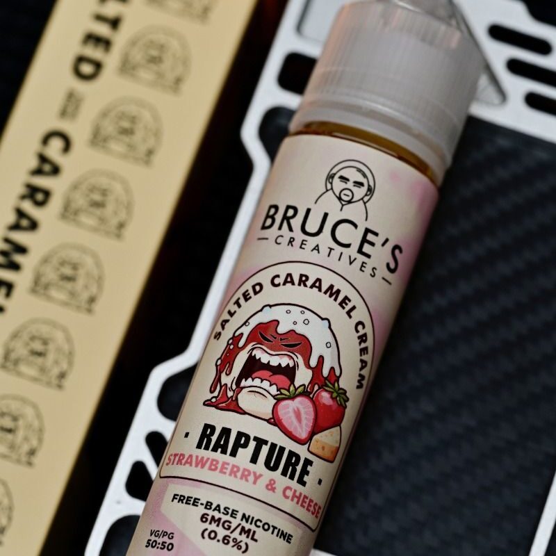 Bruce's 海盐焦糖奶霜:沉醉(草莓芝士)60毫升6毫克 胡子 大烟雾烟油