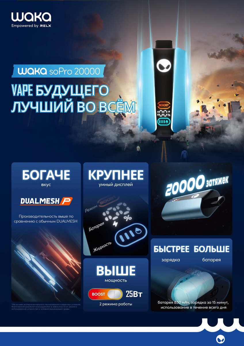 【relx悦刻子品牌】WAKA SoPRO 20000口 50毫克 高浓度 一次性电子烟 4 【relx悦刻子品牌】WAKA SoPRO 20000口 50毫克 高浓度 一次性电子烟 1